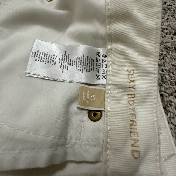 MICHAEL KORS womens size 10 Sexy Boyfriend ivory gold studded cuffed denim jeans - Picture 13 of 14